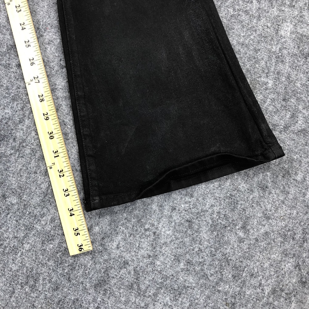 7 For All Mankind Jeans Womens 31 Black High Rise Flare Coated Stretch Denim - Picture 12 of 16